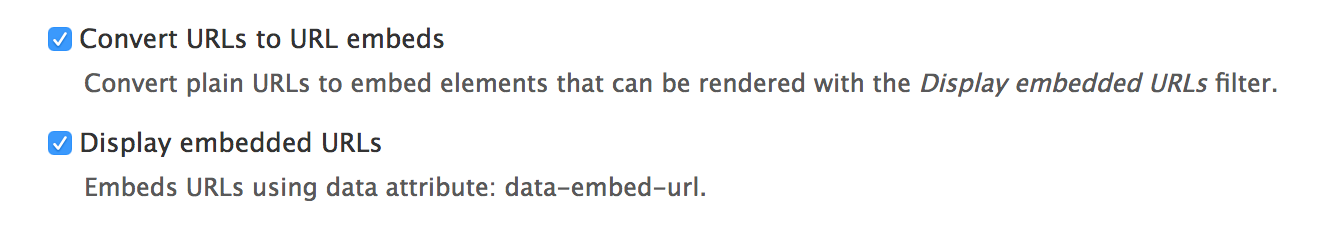 URL embed filters